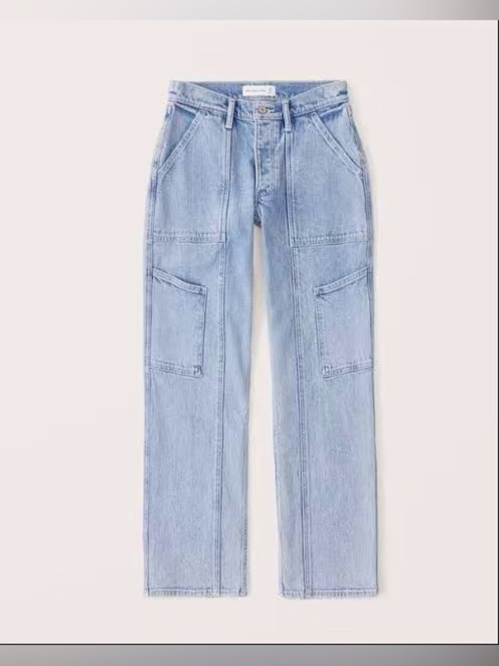 Abercrombie & Fitch Carpenter Jeans 90s Relaxed Cargo Denim Light Wash Sz 27